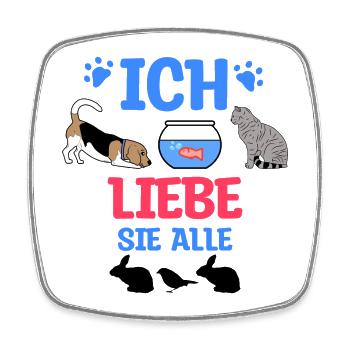 Maus Hund Katze Aquarium Fisch Hase Haustiere - Viereckiger Kühlschrankmagnet - Weiß - Vorne