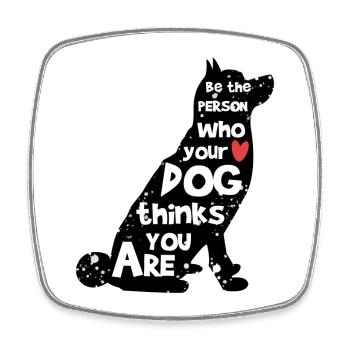 Dog Favorite Animal Statement Pets Stuffed Toy - Square fridge magnet - white - Front