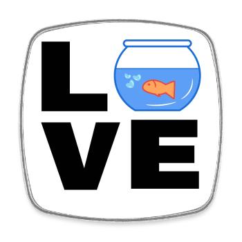 Pets Goldfish Aquarium Statement Pet - Square fridge magnet - white - Front