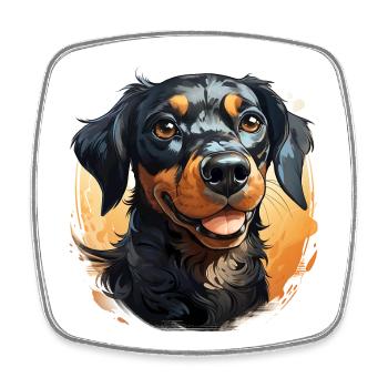 Cute Dog Design - Animals, Joy, Love - Square fridge magnet - white - Front