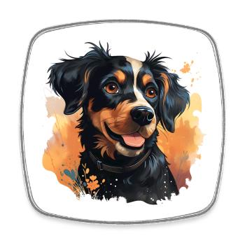 Cute Dog Design - Animals, Joy, Love - Square fridge magnet - white - Front