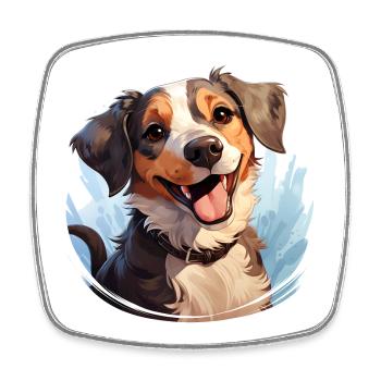 Cute Dog Design - Animals, Joy, Love - Square fridge magnet - white - Front
