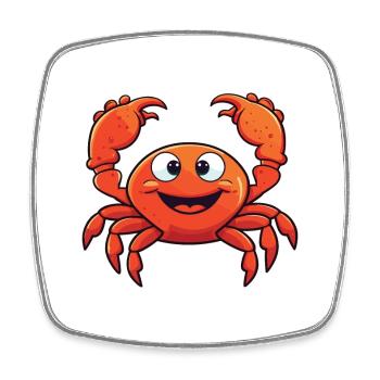 Craw Cartoon Kawaii Aquarelle Illustration - Magnet carré - blanc - Devant