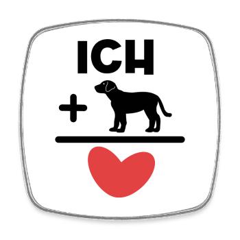 Heart Cuddly Toy Dog Pets Statement - Square fridge magnet - white - Front
