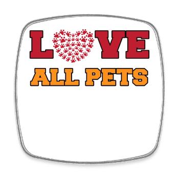 I Love Pets Heart Statement Pet Animals - Square fridge magnet - white - Front
