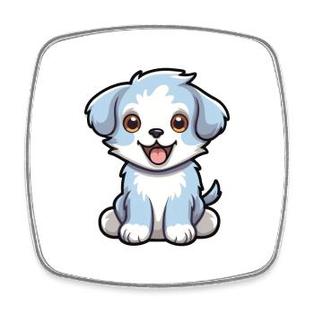 baby hund karikatur kawaii aquarell illustration - Viereckiger Kühlschrankmagnet - Weiß - Vorne