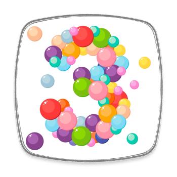 drei Jahre, ich bin 3 Jahre alt, Geburtstag 3 Jahre, 3 Jahre alt - Viereckiger Kühlschrankmagnet - Weiß - Vorne