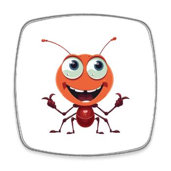 Ant Cartoon Kawaii Watercolor Illustration - Square fridge magnet - white - Front