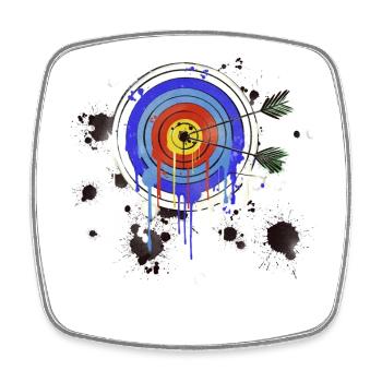 Archery Archery retro vintage paint sprayer - Square fridge magnet - white - Front