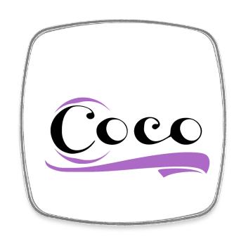 diminutive of Coralie - Square fridge magnet - white - Front