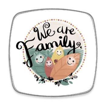 FAMILY Illustration - Square fridge magnet - white - Front