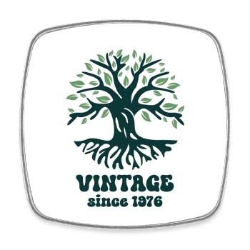 Vintage 1976 - Viereckiger Kühlschrankmagnet - Weiß - Vorne