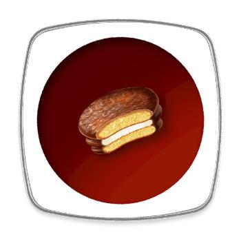 a delicious biscuit with chocolate - Square fridge magnet - white - Front