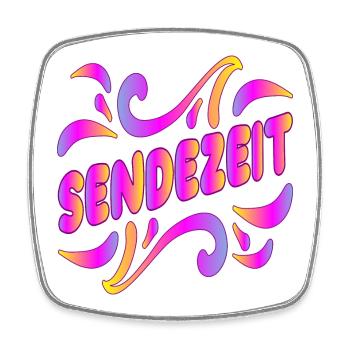 SENDEZEIT - Viereckiger Kühlschrankmagnet - Weiß - Vorne