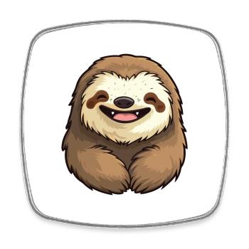 paresseux Cartoon Kawaii Aquarelle Illustration - Magnet carré - blanc - Devant