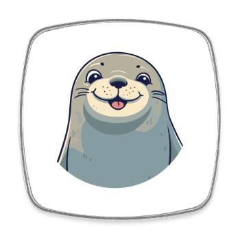 Illustration aquarelle Kawaii Cartoon Cartoon - Magnet carré - blanc - Devant