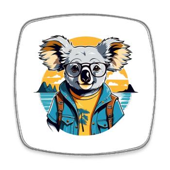 Koala Coastal Adventure Sunset - Square fridge magnet - white - Front