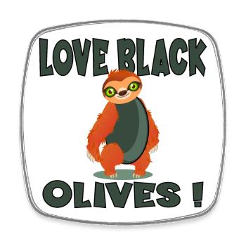AMOUR OLIVE NOIRE COSTUME PARESSEUX - Magnet carré - blanc - Devant