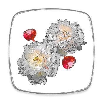 Pfingstrosen, Blumenmotive, gartenliebhaber - Viereckiger Kühlschrankmagnet - Weiß - Vorne