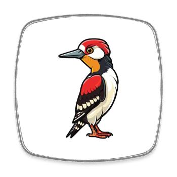 Pic Cartoon Kawaii Aquarelle Illustration - Magnet carré - blanc - Devant