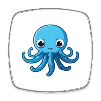 Blue Glaucus Cartoon Kawaii Colorful Illustration - Square fridge magnet - white - Front