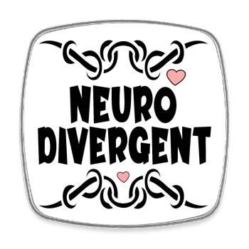 NEURODIVERGENT - Neurodiversität - Viereckiger Kühlschrankmagnet - Weiß - Vorne