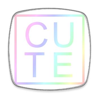 CUTE Pastell-Farbverlaufsbuchstaben - Viereckiger Kühlschrankmagnet - Weiß - Vorne