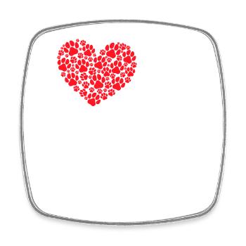 I Love Pets Heart Animals Statement Pet - Square fridge magnet - white - Front
