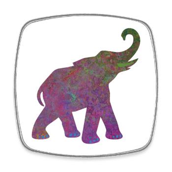 Yoga Yogi Elefant Indien Tierschutz Energie Power - Viereckiger Kühlschrankmagnet - Weiß - Vorne