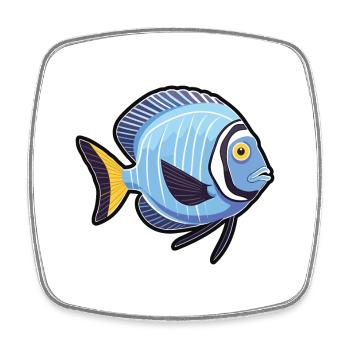 Kaiser Kaiserfisch Cartoon Kawaii Illustration - Viereckiger Kühlschrankmagnet - Weiß - Vorne