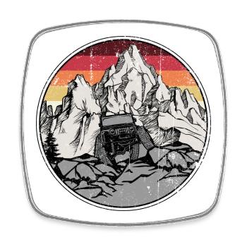 Sunset Summit Jeep Badge - Square fridge magnet - white - Front