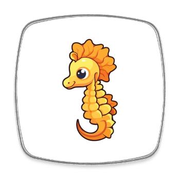 Pygmy Seahorse Cartoon Kawaii Illustration - Square fridge magnet - white - Front