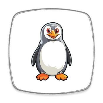Pinguin-Karikatur-Kawaii-Aquarell-Illustration - Viereckiger Kühlschrankmagnet - Weiß - Vorne