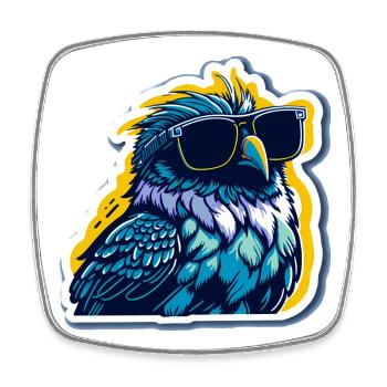 Un oiseau si cool - Magnet carré - blanc - Devant