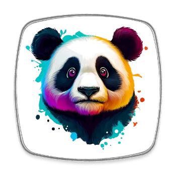 Panda - Viereckiger Kühlschrankmagnet - Weiß - Vorne
