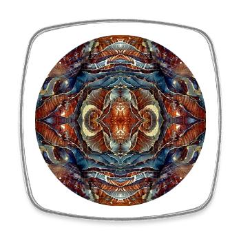 Nature Mandala Jordanie rocher coloré - Magnet carré - blanc - Devant