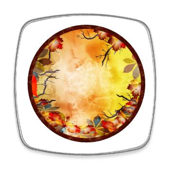 leuchtend bunter Herbst Rahmen mit Herbst Laub - Viereckiger Kühlschrankmagnet - Weiß - Vorne