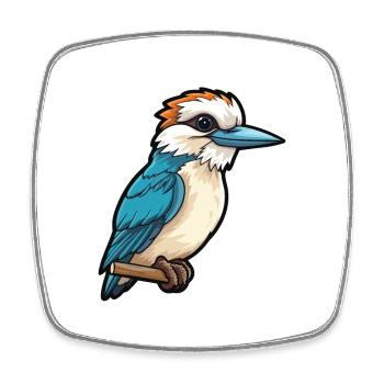 Kookaburra Cartoon Kawaii Aquarell Illustration - Viereckiger Kühlschrankmagnet - Weiß - Vorne