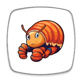 Hermit Crab Cartoon Kawaii Aquarelle Illustration - Magnet carré - blanc - Devant
