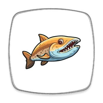 Cookiecutter Shark Cartoon Kawaii Illustration - Magnet carré - blanc - Devant