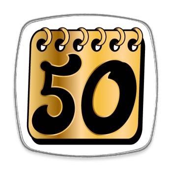 50 Jahre alt - FÜNFZIGSTER - 50. GEBURTSTAG - Viereckiger Kühlschrankmagnet - Weiß - Vorne