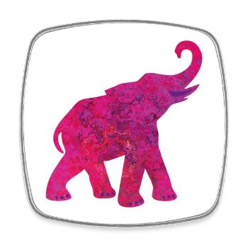 Yoga Pink Elephant Structure Meditation India Yogi - Square fridge magnet - white - Front