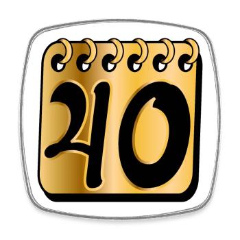 Zahl Vierzig - 40. Geburtstag - Viereckiger Kühlschrankmagnet - Weiß - Vorne