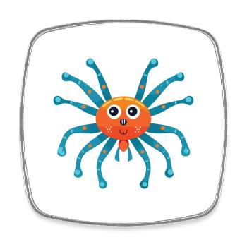 Seespinne Karikatur Kawaii Aquarell Illustration - Viereckiger Kühlschrankmagnet - Weiß - Vorne