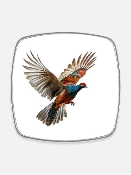 Pheasant Gift Bird Nature Animal Partridge Quail - Square fridge magnet - white