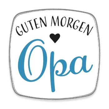 Guten Morgen Opa - Viereckiger Kühlschrankmagnet - Weiß - Vorne