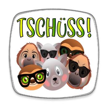 TSCHÜSS ABSCHIED TEAM - Viereckiger Kühlschrankmagnet - Weiß - Vorne