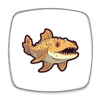 Wobbegong Shark Cartoon Kawaii Illustration - Square fridge magnet - white - Front