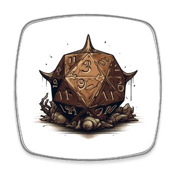 Barbaren W20 Mit Hörnern Fantasy RPG Shirt - Viereckiger Kühlschrankmagnet - Weiß - Vorne
