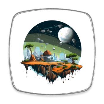 Alien Planet Space Sci Fi Shirt - Square fridge magnet - white - Front